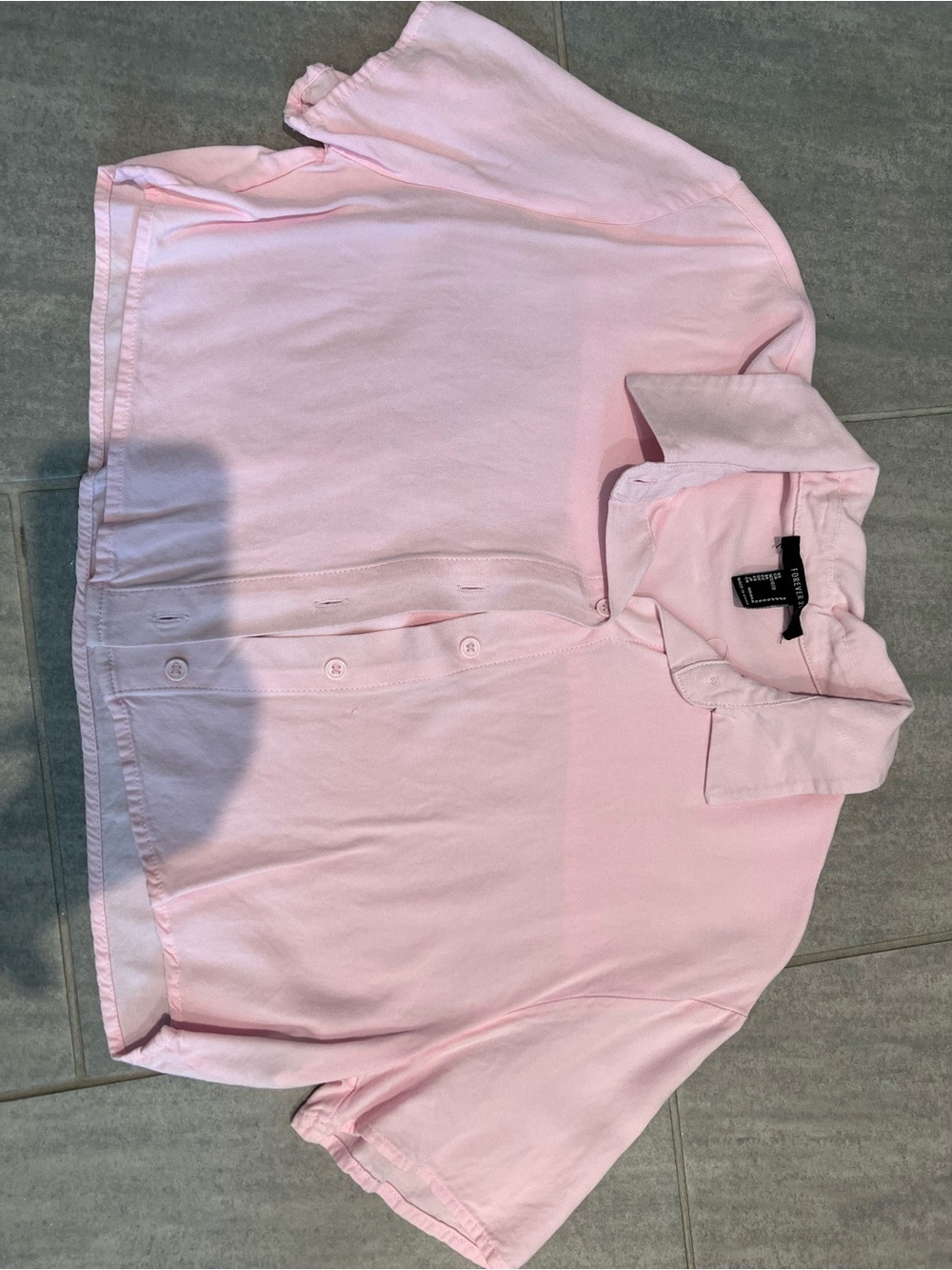 Forever 21 Light Pink Short-Sleeve Polo Shirt